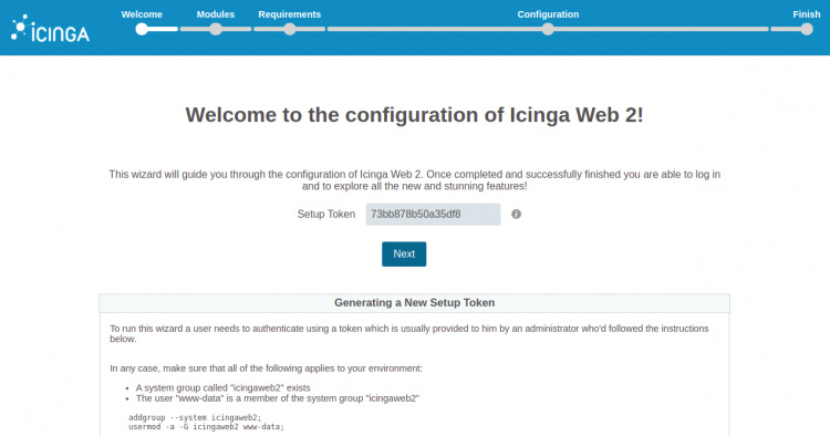 Instalador web de Icinga