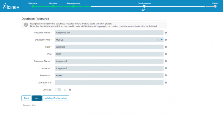 Configuración de la base de datos