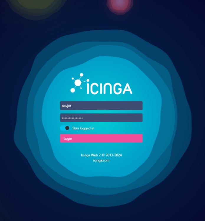 Página de inicio de sesión de Icinga Web