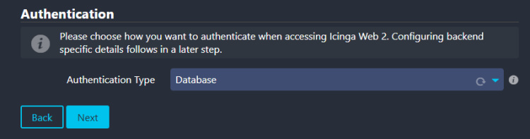 Tipo de autenticación de Icinga
