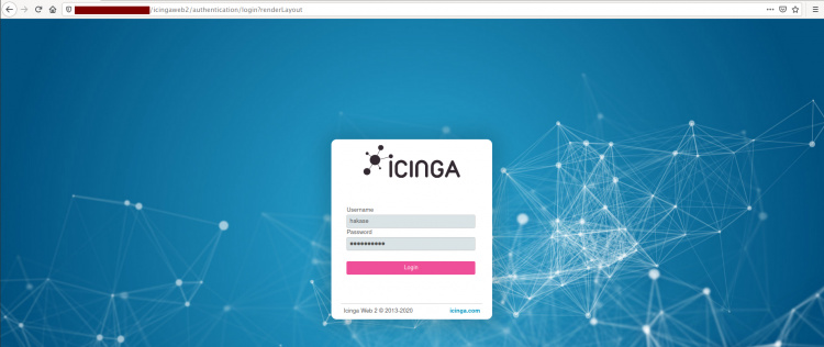 Página de acceso a Icinga