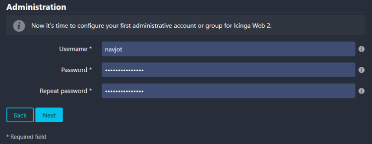 Detalles del Administrador de Icinga