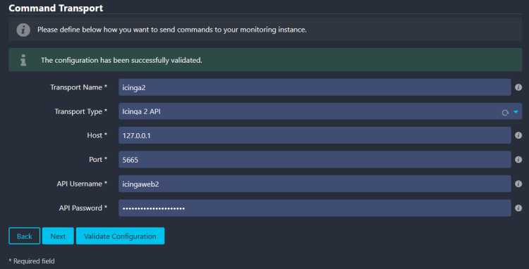 Detalles de la API de Icinga