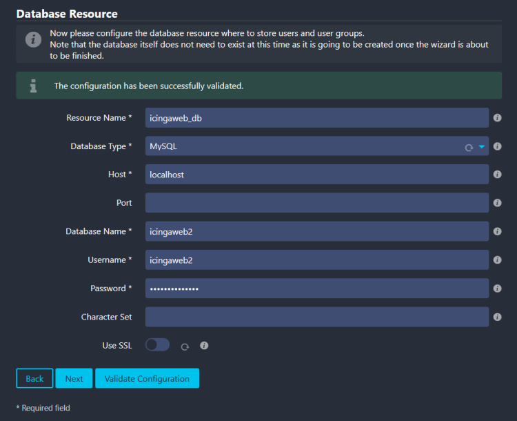 Credenciales de la Base de Datos Web Icinga
