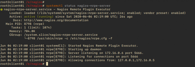 Comprobar el servicio NRPE de Nagios