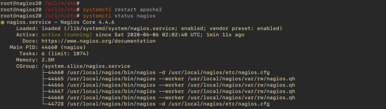 Comprobar el servicio de Nagios