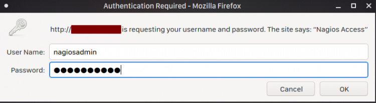 Iniciar sesión en el servidor de Nagios