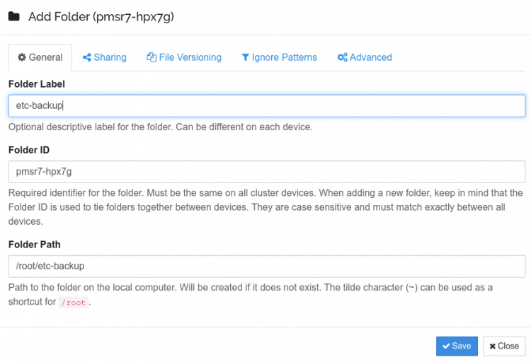 Añadir carpeta compartida