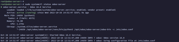 comprobar servicio odoo