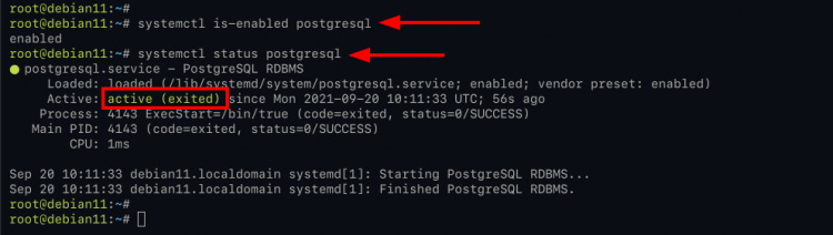 Verificar el servicio PostgreSQL