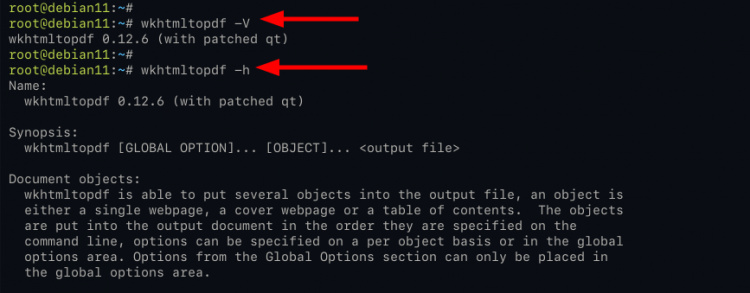 Verifica la instalación de wkhtmltopdf