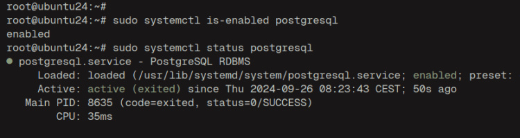 comprobar postgresqlk