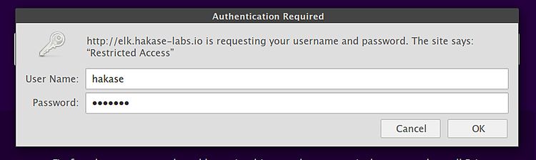 Inicio de sesión en Kibana