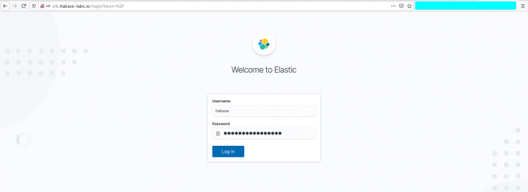 página de inicio de sesión de kibana