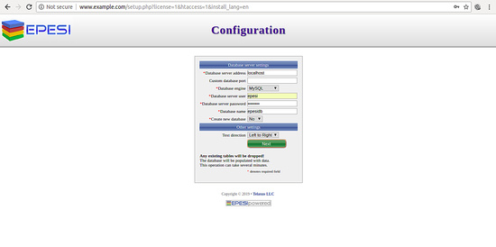 Configuración de la base de datos