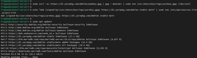 añadir repositorio yarn