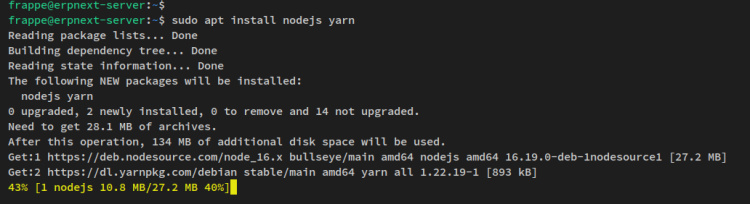 instala yarn y nodejs