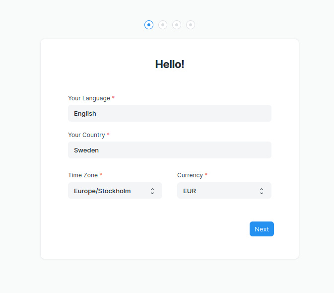 configuración básica de erpnext