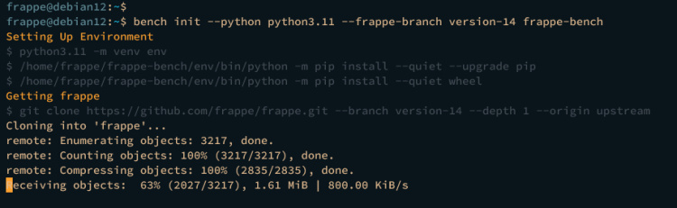 inicializar frappe mediante banco