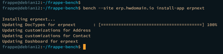 añadir erpnext al sitio