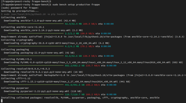 configurar erpnext para producción