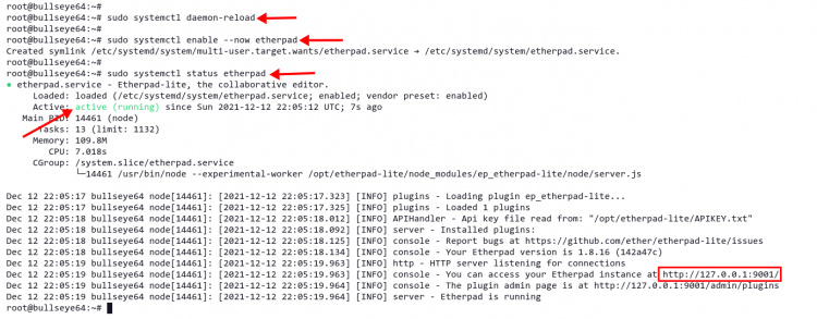 Configurar etherpad como servicio