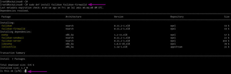 Instalación de fail2ban en Rocky Linux