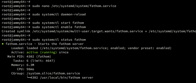 fathom systemd