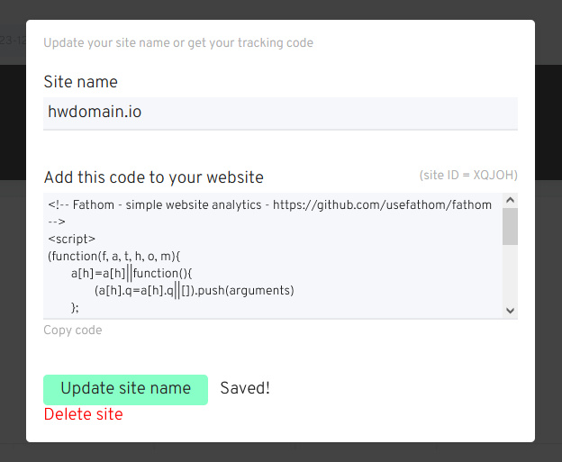 código de seguimiento