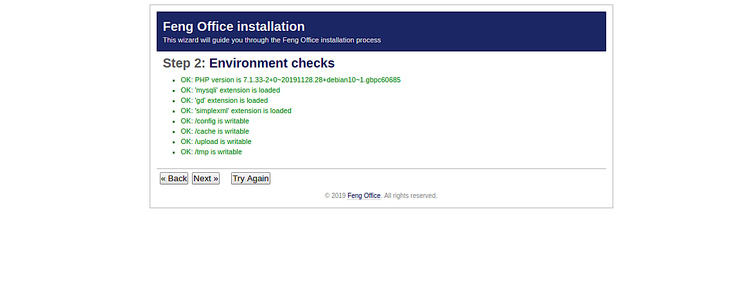 Comprobación del entorno