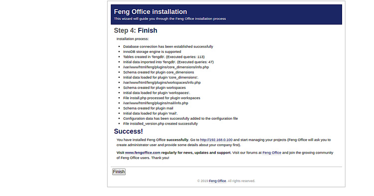Instalación terminada