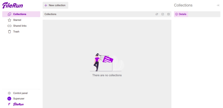 Panel de control de FileRun