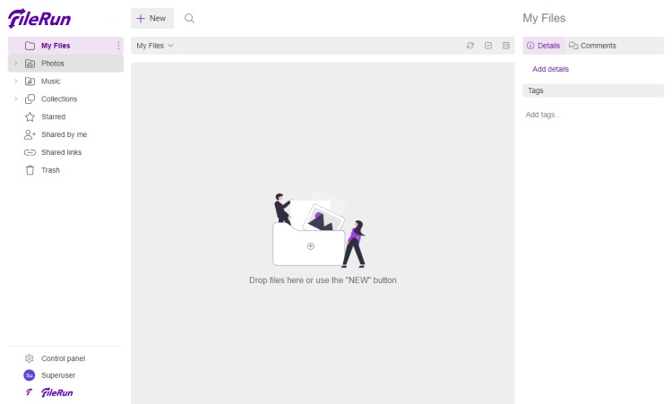 Panel de control de FileRun