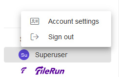 Configuración de la cuenta FileRun