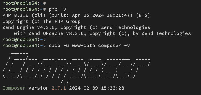 comprueba php composer