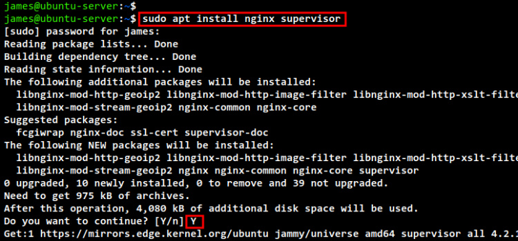 instalar nginx supervisor