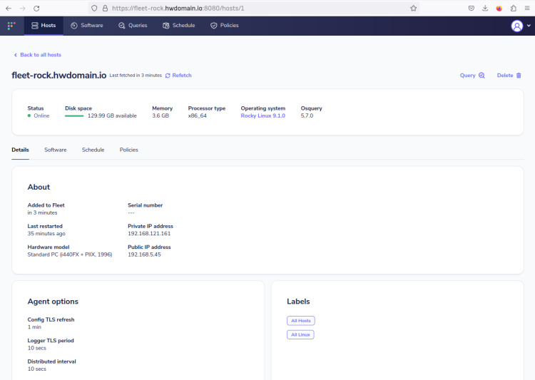 detalles del anfitrión