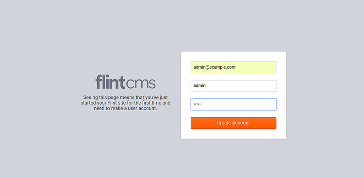 Acceso al CMS de Flint