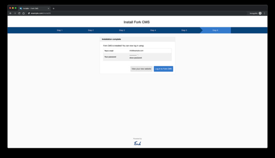 Inicio de sesión de Fork CMS