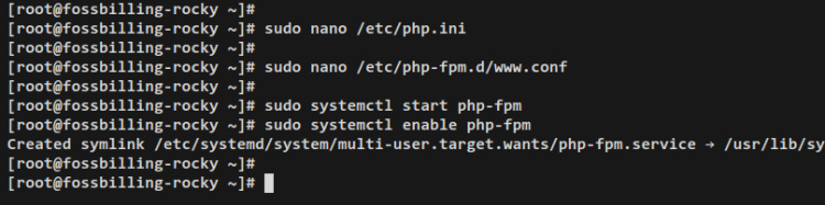 start habilitar php-fpm