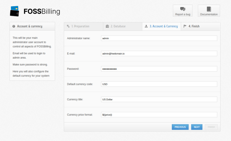 configuración administrativa