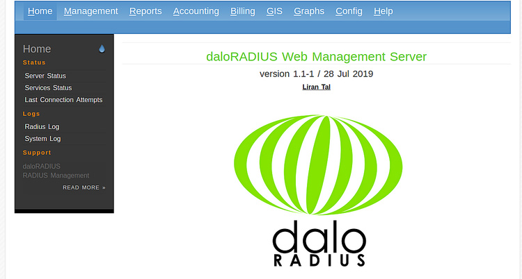 Panel de control de daloRadius