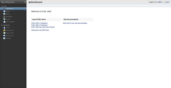 Panel de control de FuelCMS