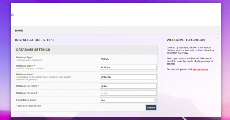 Configuración de la base de datos
