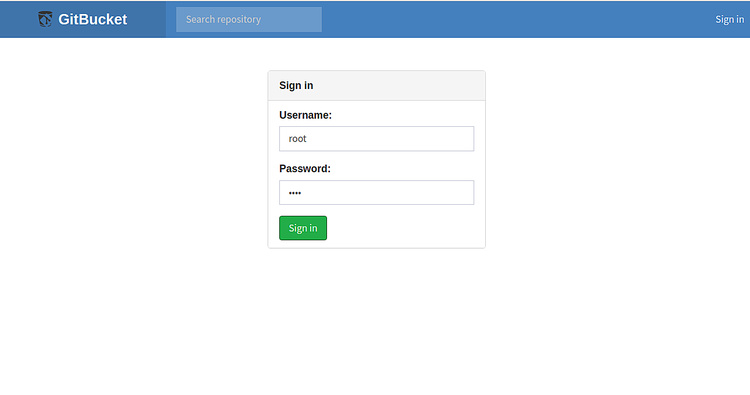 Iniciar sesión en GitBucket