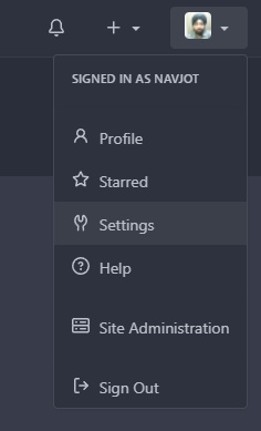 Botón de Configuración del Perfil de Gitea