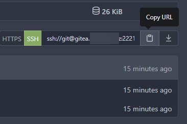 Gitea Copiar URL SSH