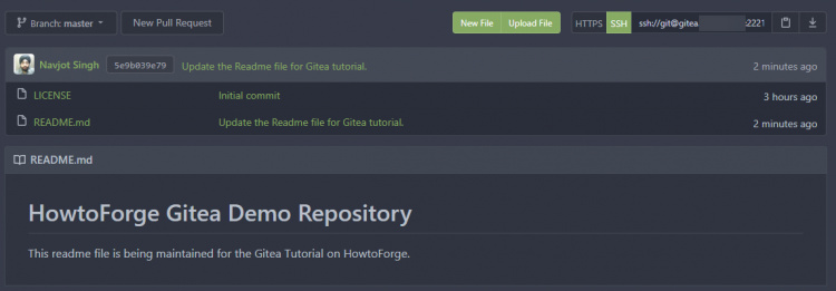 Compromiso con éxito de Gitea