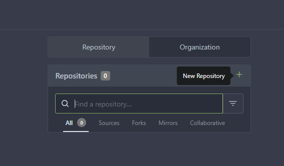 Botón Gitea Nuevo Repositorio