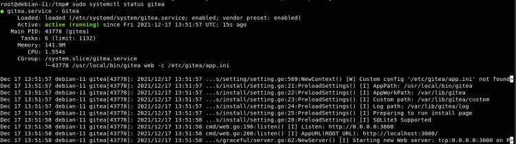 Comprobar el estado de Gitea